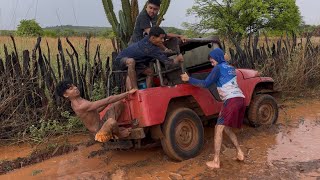 VLOG DE 1 HORA TRILHA DE JEEP ANTIGO MAIS LOUCA DE TODAS NA LAMA [upl. by Aiuhsoj960]