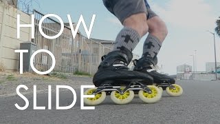 INLINE SKATING TUTORIAL  HOW TO SLIDE ON INLINE SKATES  VLOG10 [upl. by Kcub]