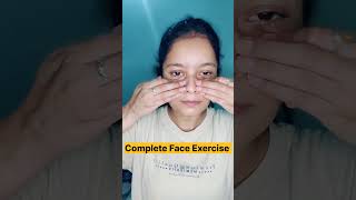 Complete 1 min face exercisefacelifthealthy skin faceyogaexercisesdoublechinfacefitness [upl. by Fitzgerald269]