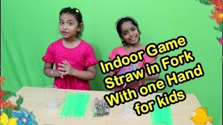 Indoor Game Straw in Fork With One Handgames to play at home with friendsindoor games near mefun [upl. by Singband776]