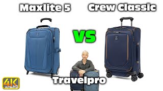 Travelpro Maxlite 5 vs Travelpro Crew Classic InDepth Detailed 4k UHD travelpro [upl. by Luckett]