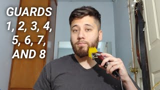 Beard Trimming Length Examples With Hair Clippers 18 Guards [upl. by Deeann]