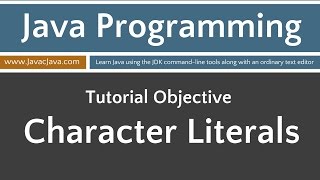 Learn Java Programming  Character Literals [upl. by Nebur]