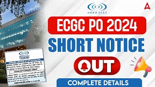 ECGC PO 2024 Notification  ECGC PO Notification Out  Complete Details [upl. by Kassab]