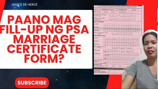 Paano mag fill up ng Marriage CERTIFICATE application form sa PSA [upl. by Cohe]