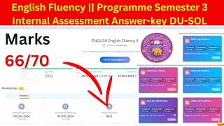 English fluency 2 Internal Assessment Answer Key 3rd Semester DU SOL English fluency [upl. by Hightower]