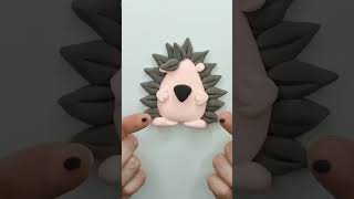 Molding a Clay Hedgehog sculpting creativity DIY [upl. by Nomma]