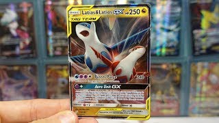 LATIAS amp LATIOS GX TAG TEAM PULL Opening a Team Up Pokemon Booster Box Part 34 [upl. by Seumas]