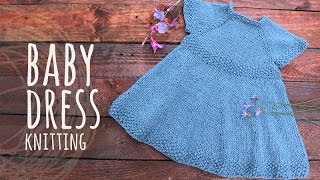 Tutorial Baby Knitting Dress [upl. by Deeas]