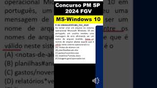 MSWindows 10 PMSP FGV  concurso pm sp 2024 fgv  9 CARACTERES PROIBIDOS Windows concursopmsp2024 [upl. by Jephthah810]