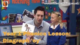 Year 1 KS1 Phonics Lesson Observation  Digraph ey [upl. by Lednem122]