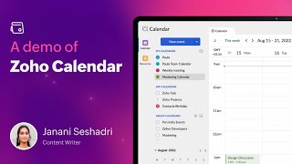 A quick demo of Zoho Calendar  Online calendar for business [upl. by Aynodal]