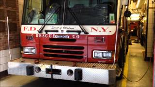 FDNY RESCUE 1 SPARE USING FDNY RESCUE 6 RIG IN QUARTERS ON W 43RD ST IN HELLS KITCHEN NYC [upl. by Ruelu]