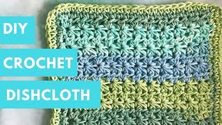 Crochet Dishcloth Tutorial  Star Stitch Tutorial  Beginner [upl. by Elsie]