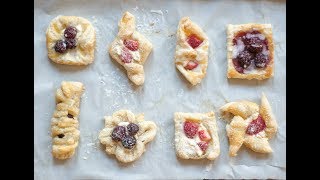 Danish Pastry Shapes  How many ways to shape cream cheese puff pastry danishes [upl. by Yntruoc846]