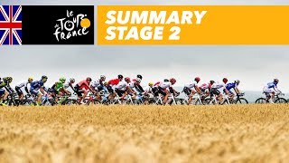 Summary  Stage 2  Tour de France 2017 [upl. by Hurlee]