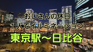 東京駅付近から日比谷イルミネーションを見てきた。おじさんの休日 [upl. by Angeli245]