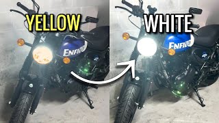 How to Change headlight Bulb to LED in Royal Enfield Hunter 350 [upl. by Aner]