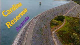 Birds eye over Cardina Reservoir of Melbourne [upl. by Alessandro]