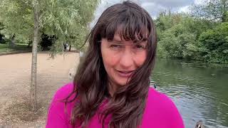 Tsetsi Feeding Wild Canadian Geese on river Thames UK [upl. by Lurie]