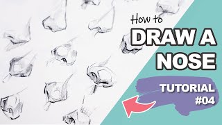 How to DRAW A NOSE for BEGINNERS Face Drawing Tutorial 4 [upl. by Ahsied54]