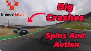 Legend Race Cars Brands Hatch All Action Highlights Spins Crashes And Bump Drafting POV [upl. by Crowe]