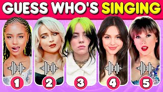 GUESS WHOS SINGING 🎵  Celebrity Song Edition  Olivia Rodrigo Taylor Swift Sabrina Carpenter [upl. by Bergquist]