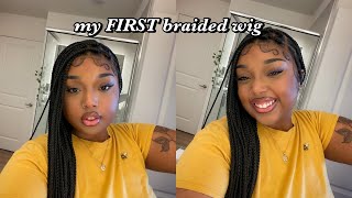 A 10 MINUTE SUMMER BRAIDS INSTALL FT FANCIVIVI full lace braided wig [upl. by Barker479]