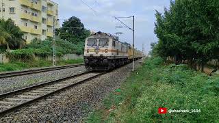 Krishnarajapuram KJM WAP7 hauling 17308 Mysuru Express  Basava Express [upl. by Ragnar]