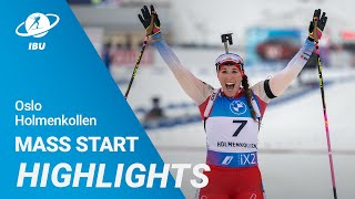 World Cup 2324 OsloHolmenkollen Women Mass Start Highlights [upl. by Lucrece]