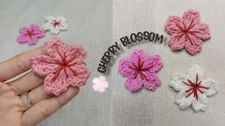 Crochet Cherry Blossom Flower  Easy for Beginners  ENG CC [upl. by Wolff]