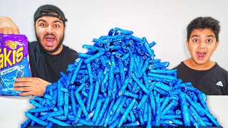 Last To Stop Eating BLUE TAKIS Wins 1000 BLUE HEAT TAKIS CHALLENGE [upl. by Silden]