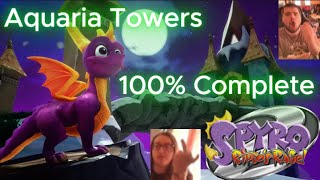 Spyro Riptos Rage Reignited Trilogy  Aquaria Towers  100 Complete Gameplay [upl. by Eiramnwad]