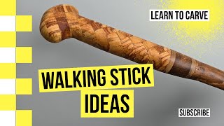 WALKING STICK IDEAS WOODCARVING A HERRINGBONE PATTERN [upl. by Aivataj]