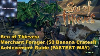 Sea of Thieves Merchant Forager Achievement Guide FASTEST Fruit Crate Deliveries [upl. by Cand]