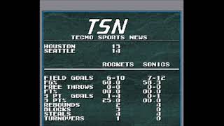 Lets Play Tecmo Super NBA Basketball 24 Rockets Season Mode vs Supersonics [upl. by Otrepur]