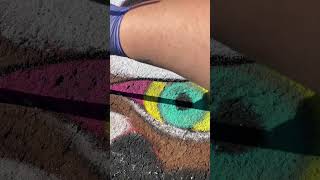 Creating a large chalk painting on the sidewalk streetpainting chalkart [upl. by Mraz118]