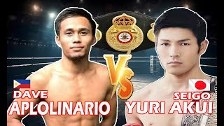 DAVE APOLINARIO VS SEIGO YURI AKUI WBA FLYWEIGH CHAMPIONSHIP  3 DEBISYON WORLD CHAMP ROUND 1 KO [upl. by Nivets]