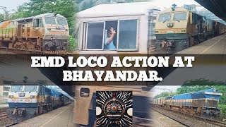 4 in 1 EMD Loco Action in Bhayandar  Diesel Locomotive Compilation  Bharatiya Railworld [upl. by Hime]