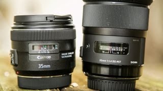 Canon 35mm f2 IS VS Sigma 35mm f14 Lens [upl. by Akisey]