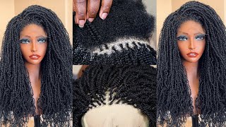 How I Braid Mini Micro Twists Lace Closure  Mini Twists Wig Nubian Twists wigs [upl. by Seleta]