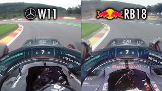 RB18 vs W11 in Spa  2 of the most dominant F1 cars ever [upl. by Zaslow]