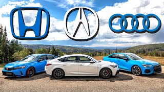 Acura Type S vs Civic Type R and Audi S3 – Executive Dilemma  Everyday Driver [upl. by Sundberg]