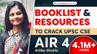 Booklist for UPSC CSE IAS Preparation 2018 by UPSC Topper AIR 4 Artika Shukla [upl. by Libbie]