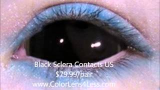 Black Sclera Contact Lenses ColorLens4Lesscom [upl. by Laden]