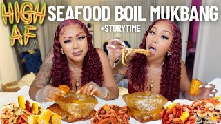 HIGH SEAFOOD BOIL MUKBANG WORST APARTMENT EVER STORYTIME [upl. by Annoled]