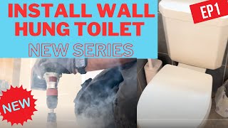 PLUMBER HOW TO INSTALL A WALL HUNG TOILET  Stepbystep GROHE SERIES [upl. by Race]