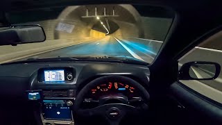 500HP Skyline R34 GTR Night Drive  POV  Exhaust Cam [upl. by Teiluj373]