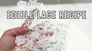 How to make EDIBLE LACE RECIPE  Cake decorating tutorials  Sugarella Sweets [upl. by Carder703]