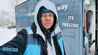 DELIVERING AMAZON PACKAGES IN THE SNOW [upl. by Purdum]